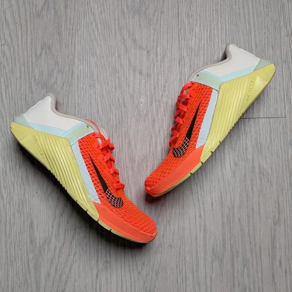 Nike Metcon 6 Women's Size 5.5 Training Shoes - Orange/Yellow AT3160-800